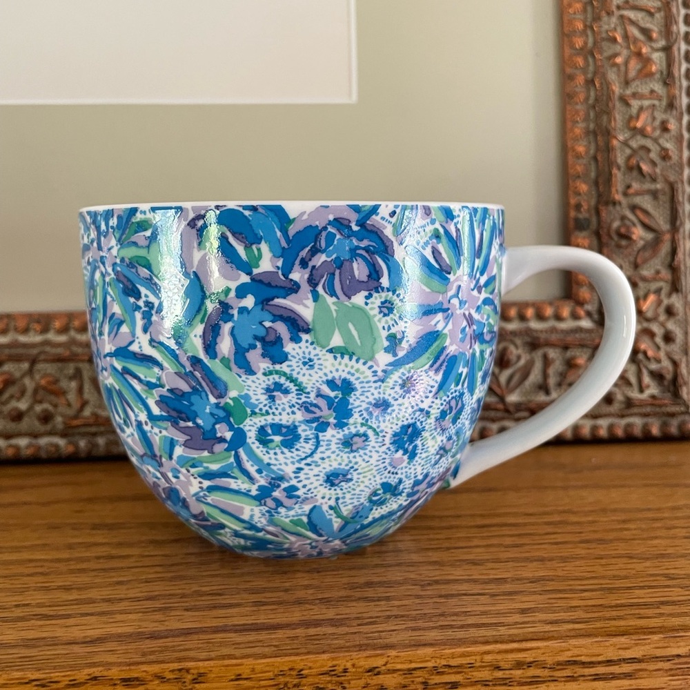 Lilly Pulitzer 12oz Ceramic Mug Blue Green Purple Floral